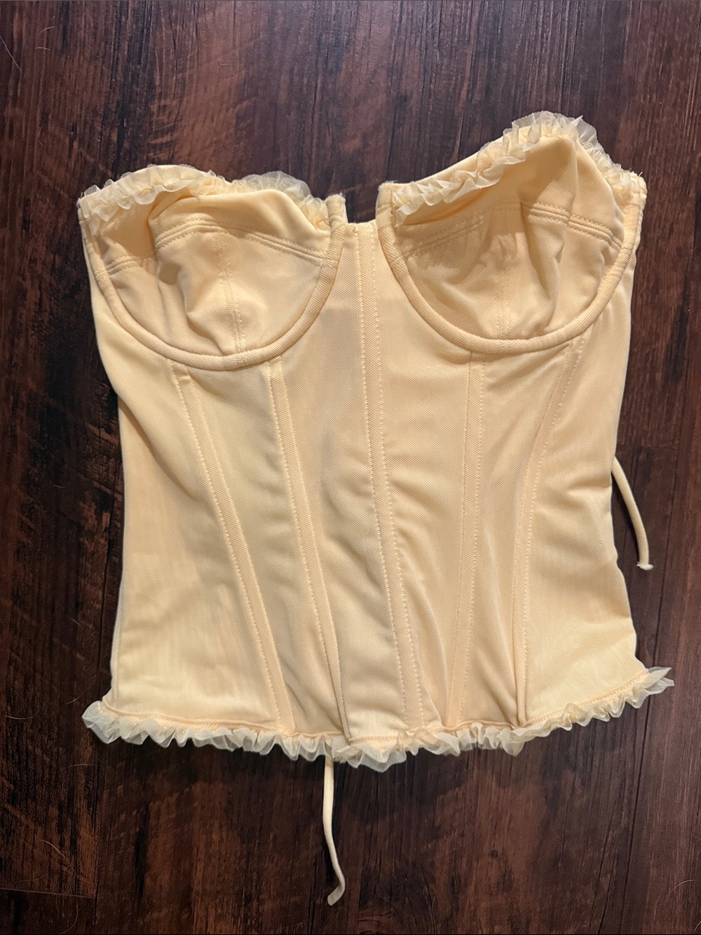 Edikted Pale Yellow Corset-Style Camisole
